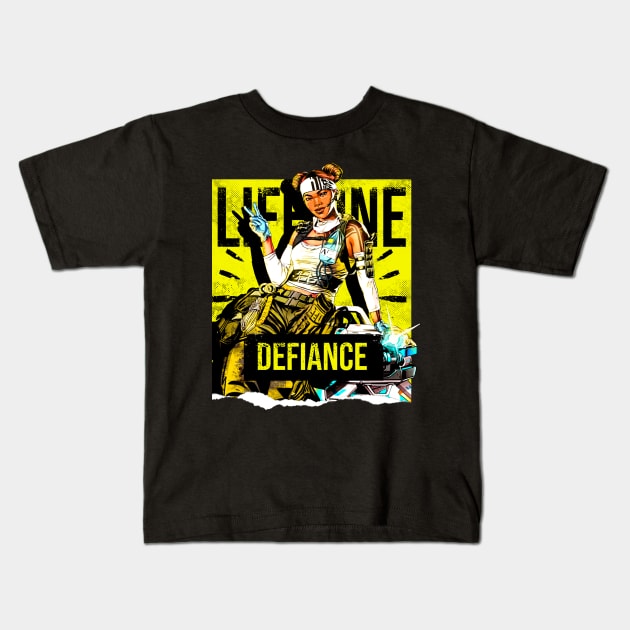 Apex Legends Lifeline Defiance Kids T-Shirt by LucioDarkTees